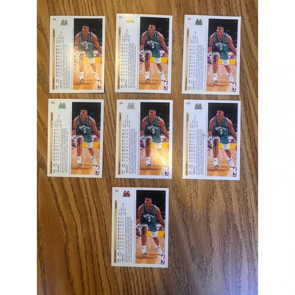 1992-93 Upper Deck Larry Johnson P4 McDonald's NBA Promo Card Lot‎ of 7 Hornets